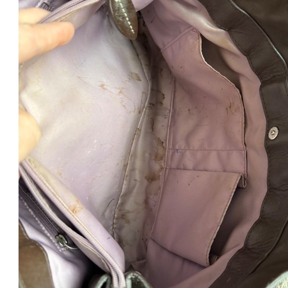 Coach Penelope Shopper Tote Brown Pebbled Leather Shoulder Bag F14686 - Picture 7 of 16